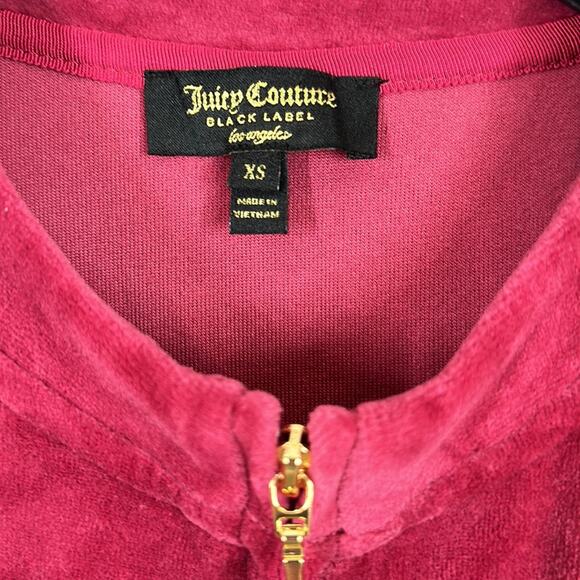 Juicy Couture black label pomegranate velour Beverly zip up jacket size XS - Picture 2 of 6